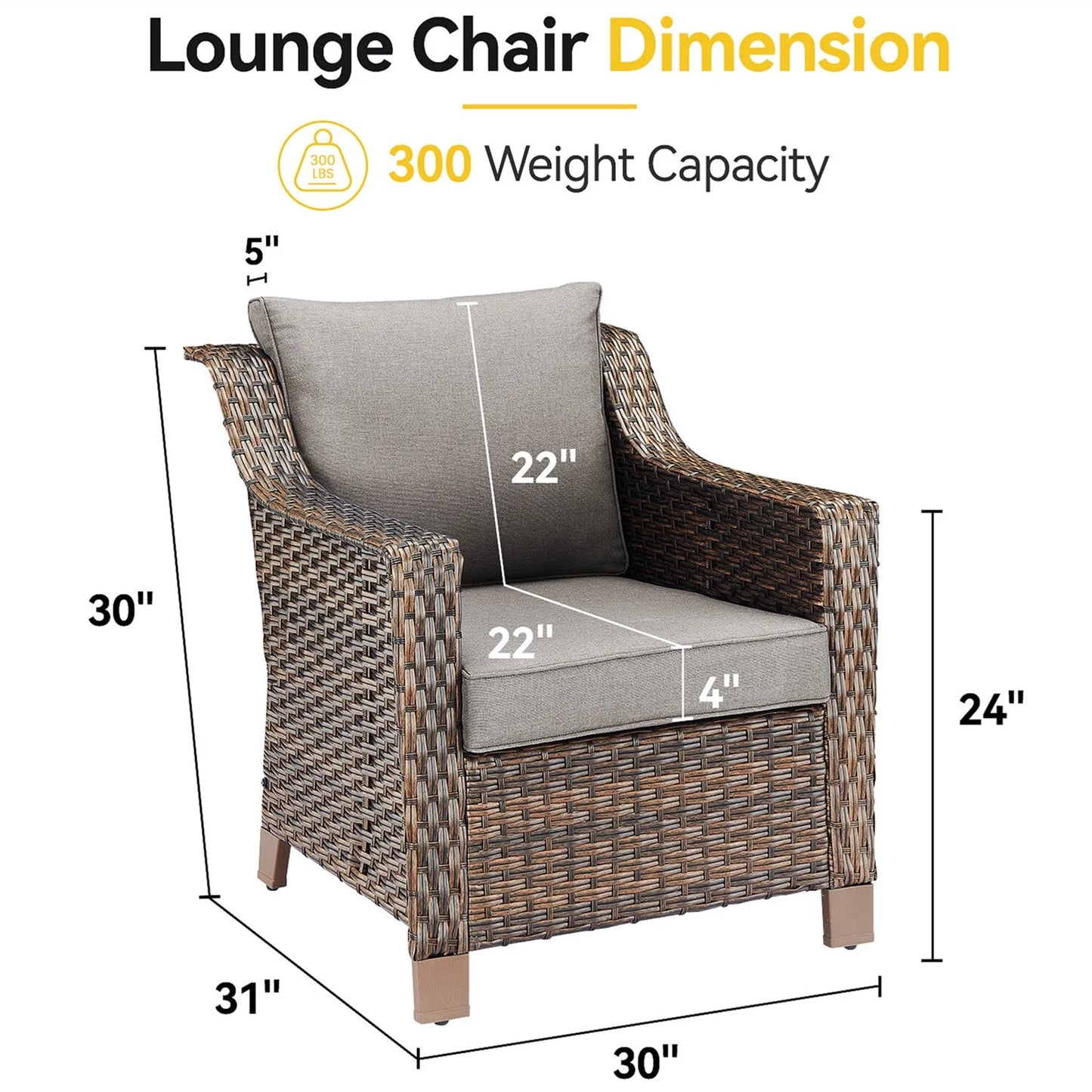Bellefurn Outdoor Wicker Patio Chairs Set of 2 with Side Table,All-Weather Wicker Rattan Chairs Patio Furniture Chairs for Porch Balcony Backyard Yard Deck