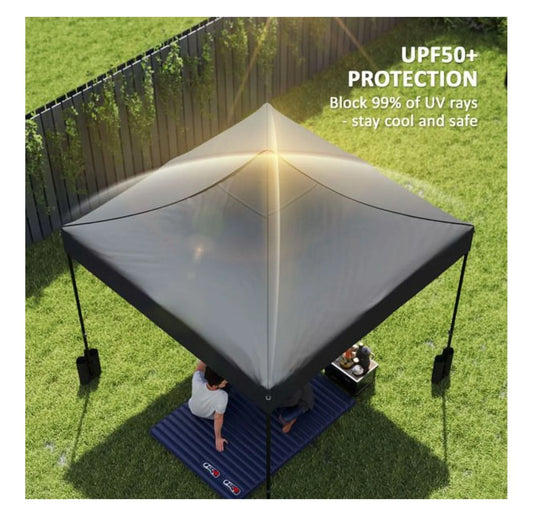 Replacement Canopy Top 10x10 - Dark Gray Oxford Cloth - UPF50+ Sun Protection with Weight Bags - Outdoor Patio Shade Cover