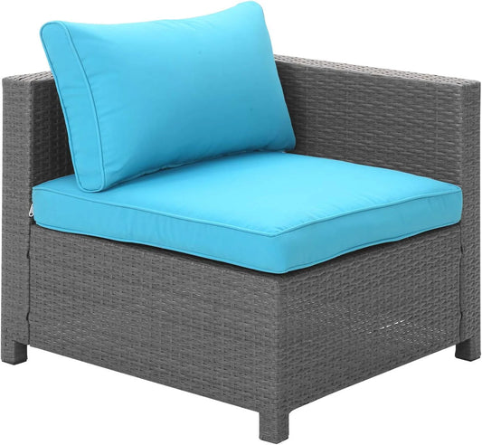 Ainfox 2 Pcs Outdoor Patio Furniture Sofa Set Clearance, Blue