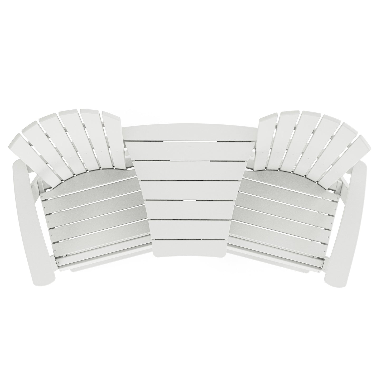 Polywood Portside 3-piece Outdoor Patio Shellback Counter Chair Set with Connecting Table