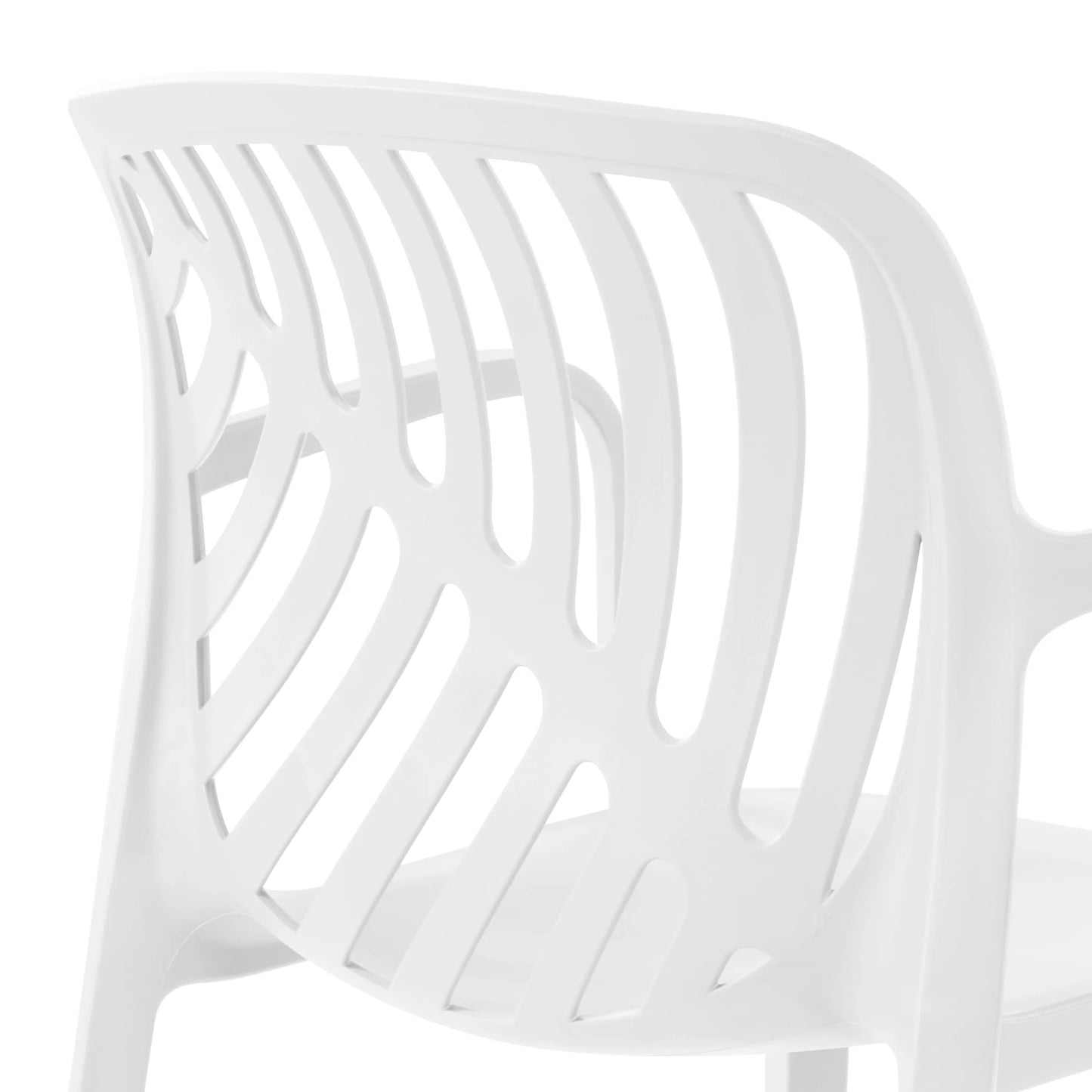 WestinTrends Playa Outdoor Modern Stackable Patio Dining Armchairs (Set of 2), White