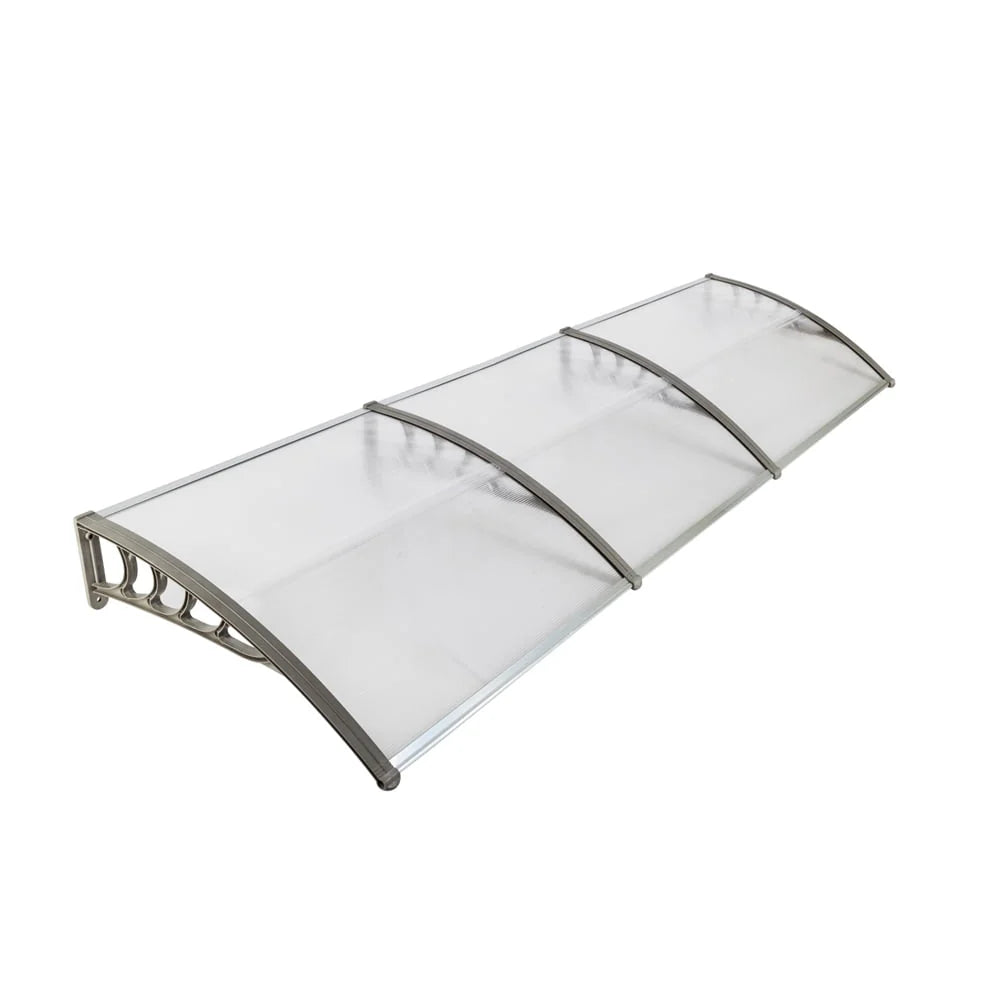 Zimtown 40"x120" Patio Front Door Patio Cover Awning Transparent Board & Gray Holder
