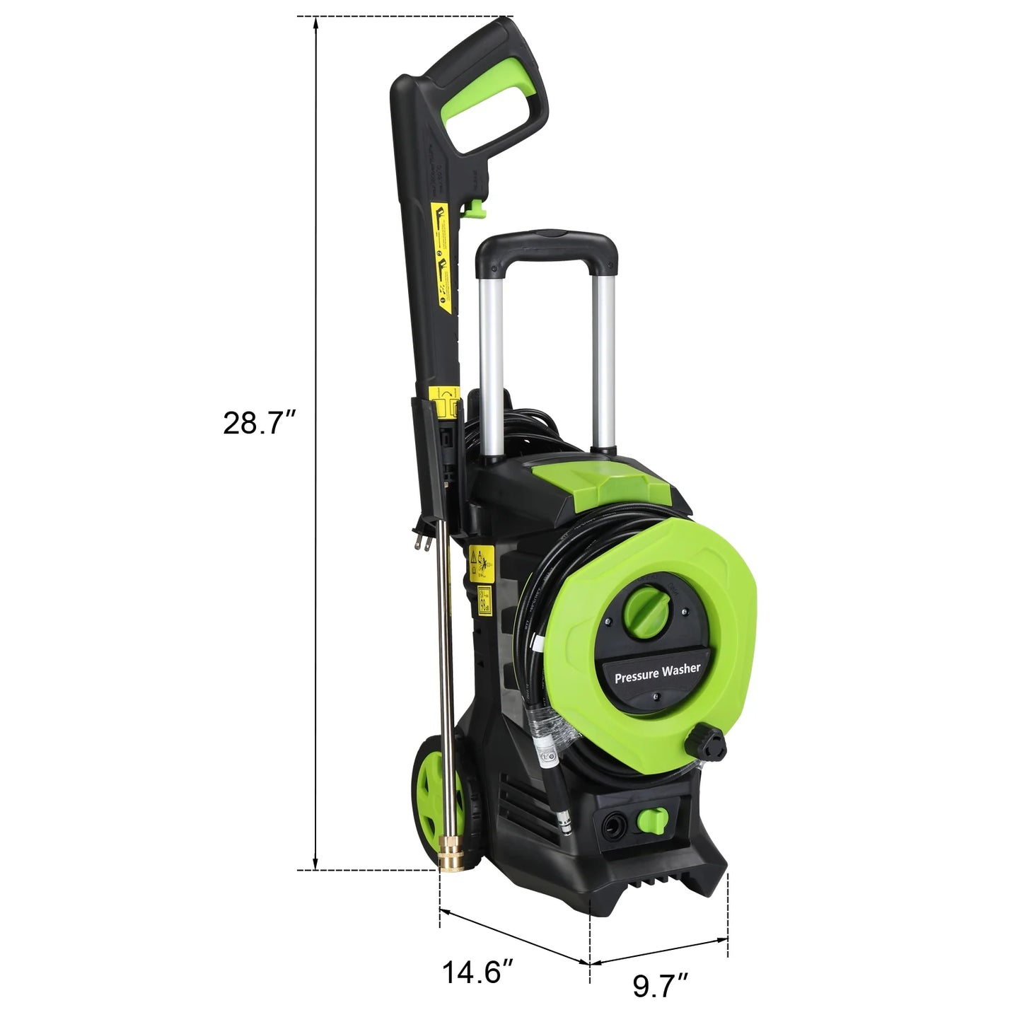 Seizeen Electric Pressure Washers - Max 3380 PSI High Power Washer, 2 GPM Power Washers Electric Powered with 4 Nozzles, Foam Cannon, Hose Reel, Car Motorcycle Water Washer for Deck/Driveway/Patio