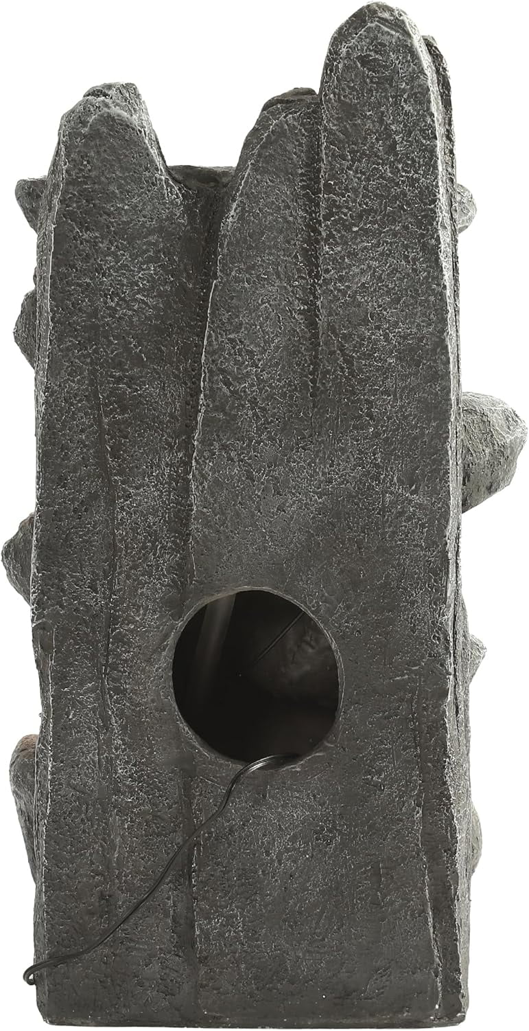 TITIMO 6-Tier Cascading Rock Water Fountain Outdoor Garden Waterfall with Lights,Fountain Indoor Decor for Garden, Patio, Backyard, Deck, Porch and Home Art Decor