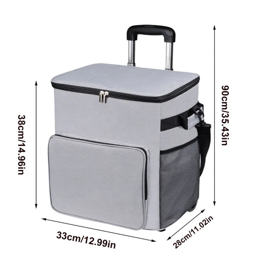 AITOCO Cooler on Wheels Lightweight Cooler Insulated Trolley Cart with Handle 35L Leakproof Bag for Travel Picnic Patio Outdoor Beach Camping manner