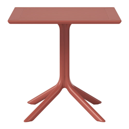 WestinTrends Playa 31.5" Square Outdoor Plastic Resin Patio Dining Table for 4, Red