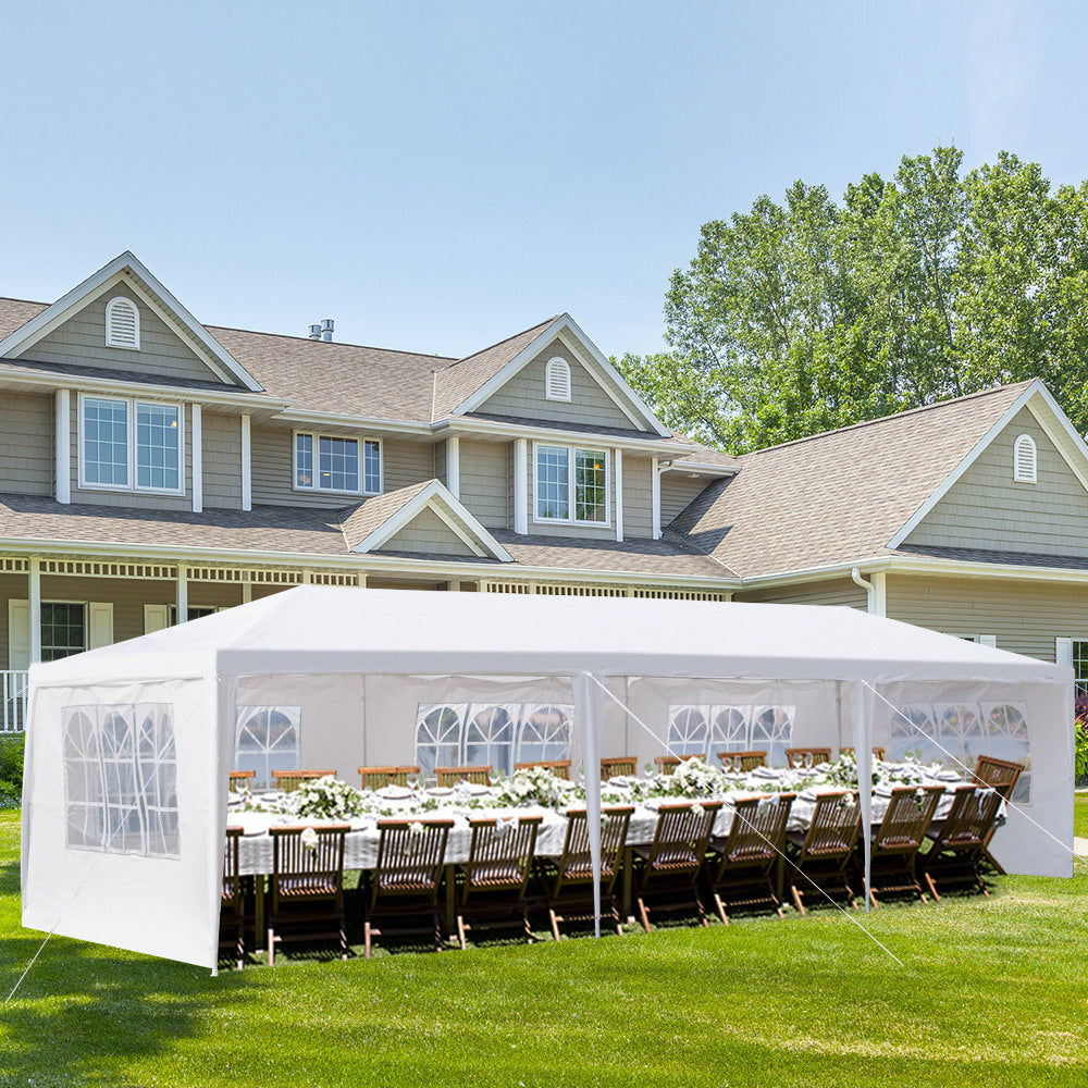 10'x30' Canopy Tent, Canopy Party Tent with 5 Removable Sidewalls,Waterproof Gazebo Tent for Patio/Outdoor/Wedding Parties and Events, White