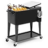 MADOG 80 Quart Rolling Cooler Ice Chest for Outdoor Patio Deck Party, Bar Cold Drink Beverage Cart Tub, Backyard Cooler Trolley on Wheels with Ice Scoop, Catch Tray & Bottle Opener, Pink
