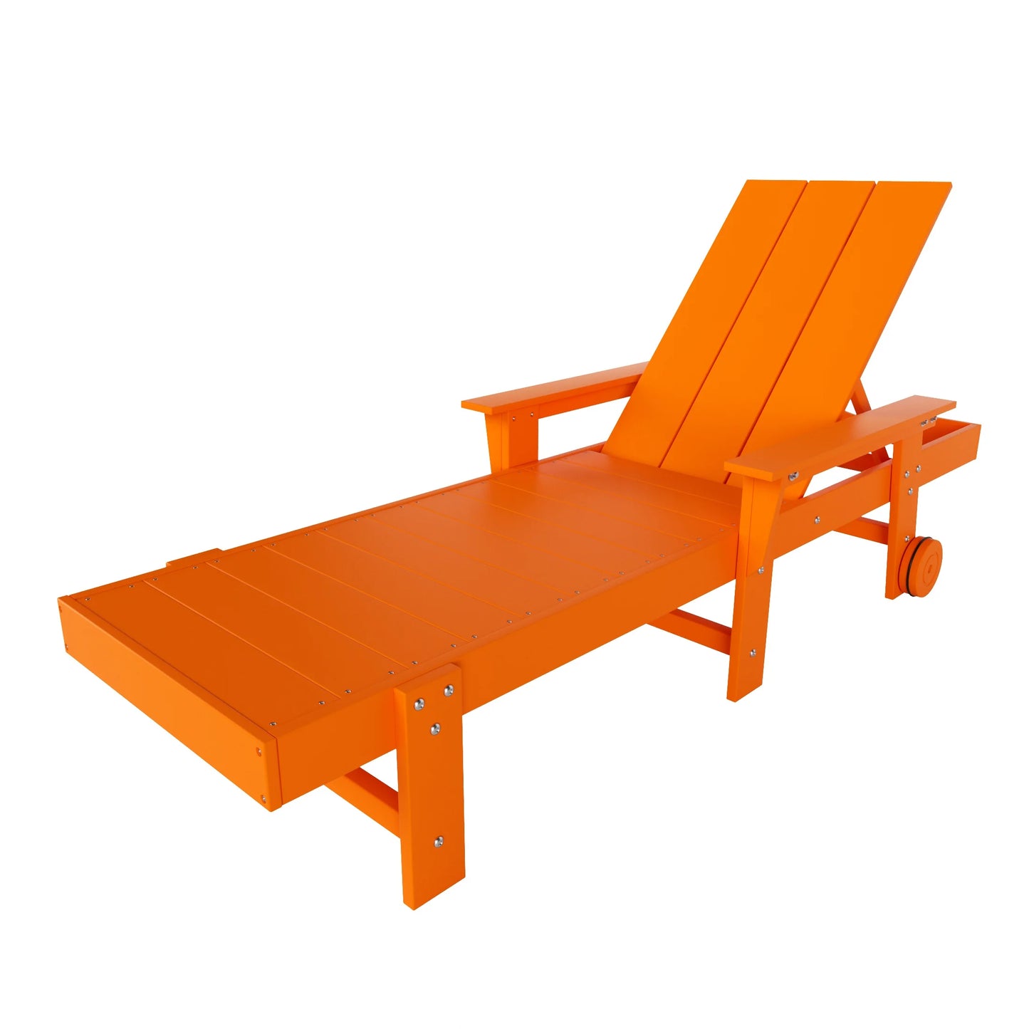 WestinTrends Shoreside Poly Reclining Chaise Lounge for Outdoor, Patio, Garden, Orange