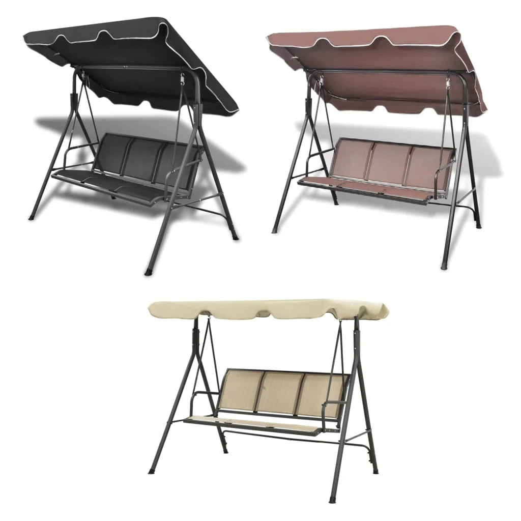 vidaXL Patio Swing Chair Outdoor Swing Bench with Adjustable Canopy Swing Seat