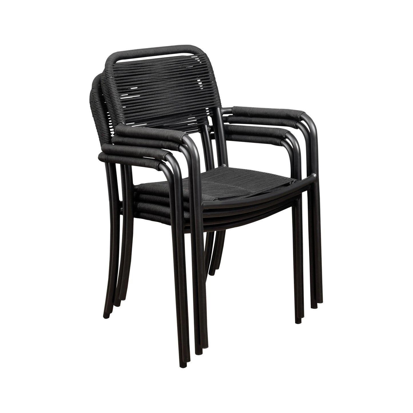 Amazonia Curry 2pc or 4pc Aluminum & Rope Outdoor Patio Dining Chairs Grey