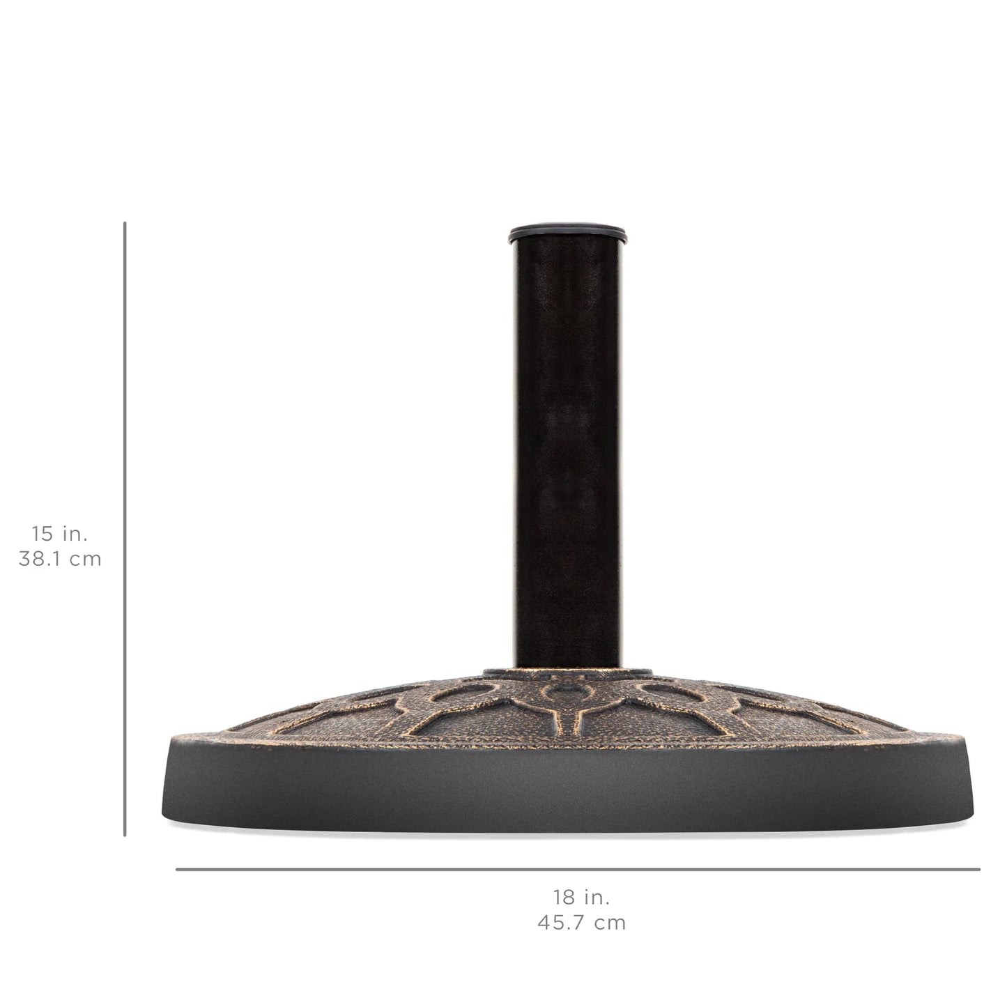 Best Choice Products 18in Round Heavy-Duty Steel Patio Umbrella Base Stand w/Rust-Resistant Finish - Bronze