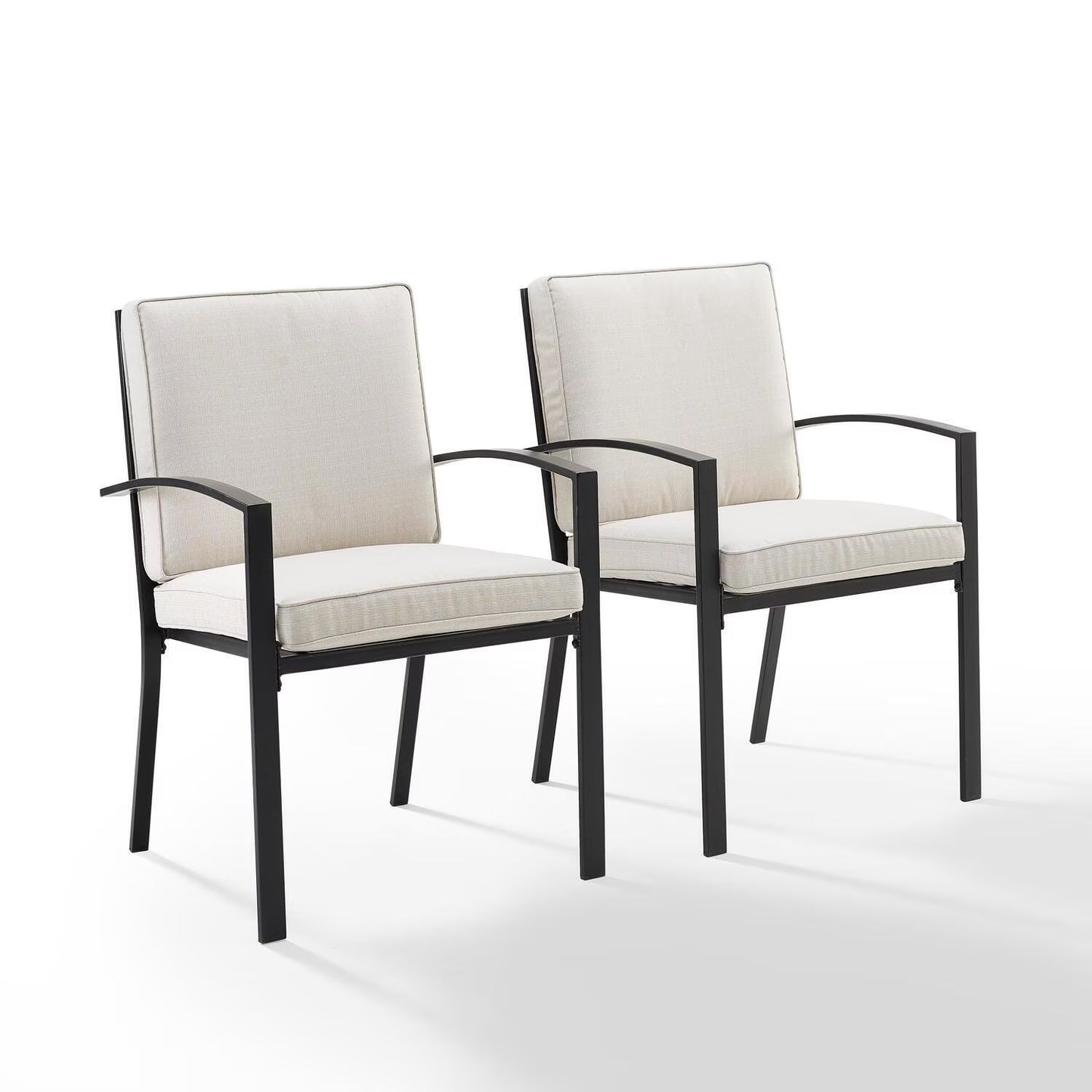 Outdoor Metal Dining Chairs - Set of 2 - Patio Bistro Chairs - Cross Back Design - Bronze Finish