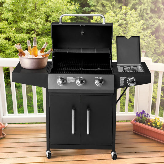 SalonMore Outdoor Gas Grill with Side Stove 46000BTU for Patio Outdoor Party Cooking BBQ