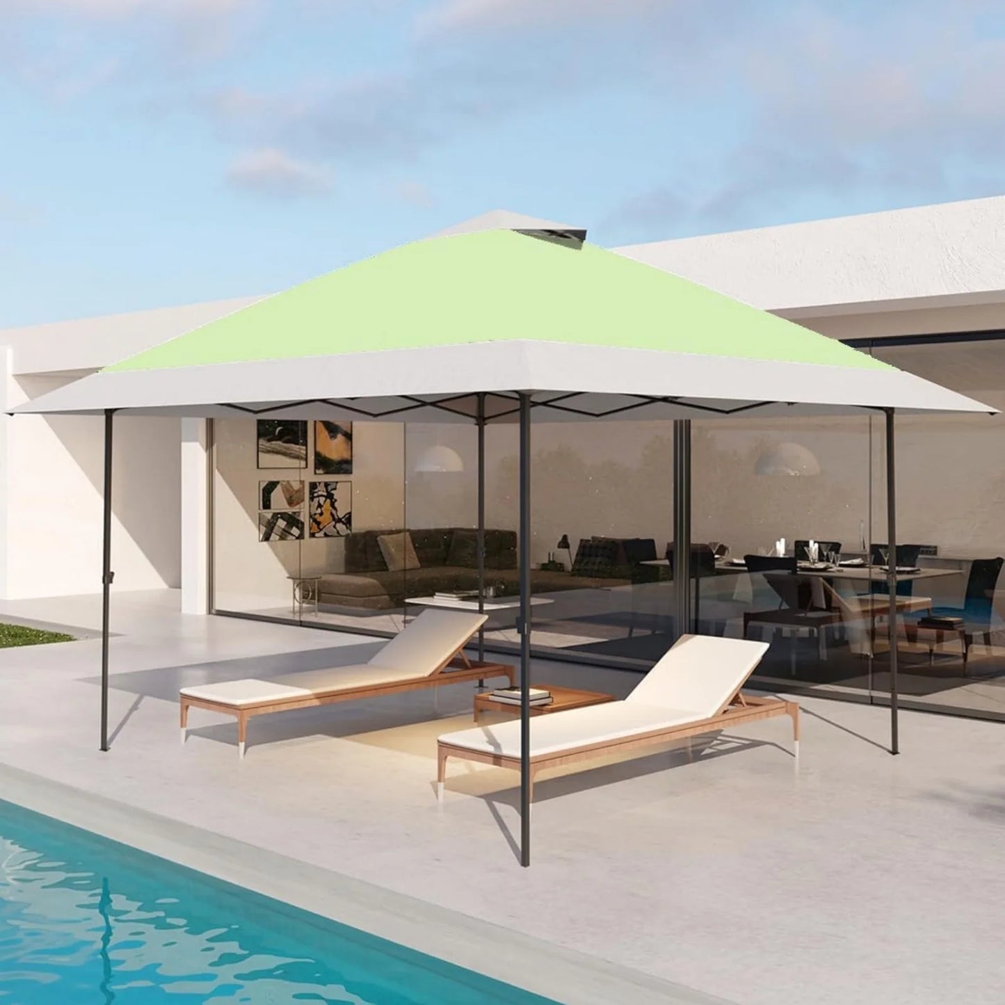Ladcaser 12'x12' Pop-up Gazebo Outside Patio Gazebo Outdoor Gazebo Canopy Patio Tent Backyard Canopy with 3 Adjustable Height and 144 Square ft of Shade