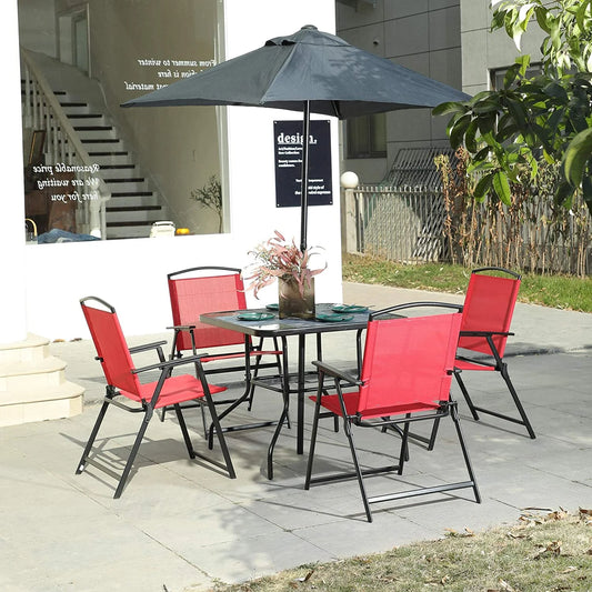 Bylring Outdoor Foldable Patio Dining Sling Chairs Set Of 4 With Armrest Black Folding Portable Patio Chairs For Lawn Garden Balcony Living Room Furniture