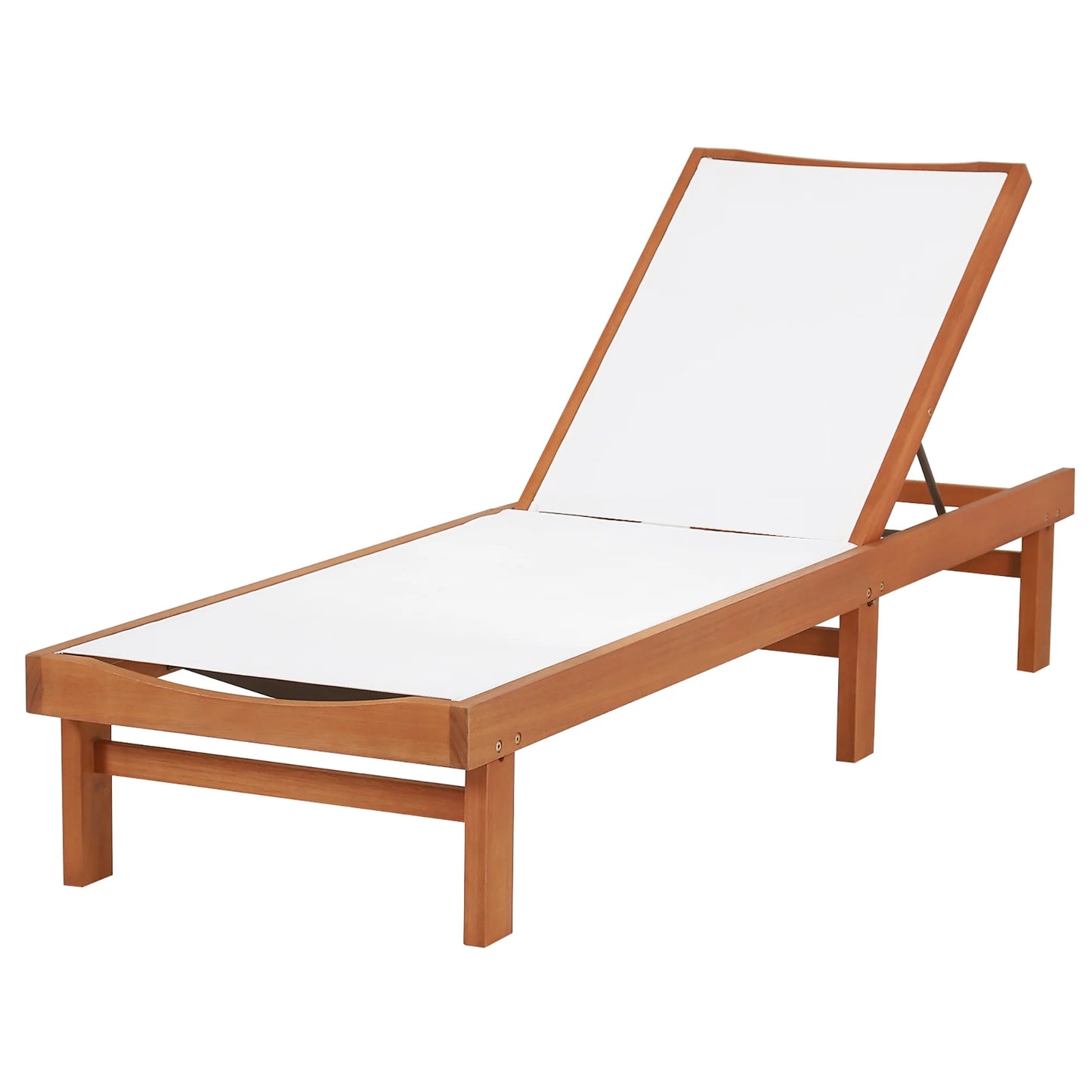 Gymax 2PCS Patio Wooden Chaise Lounge Chair Recliner w/Adjustable Backrest