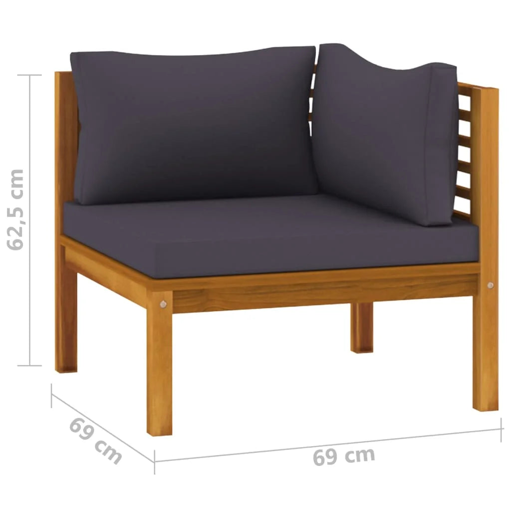 vidaXL 3-Seater Patio Sofa with Cushion Solid Acacia Wood