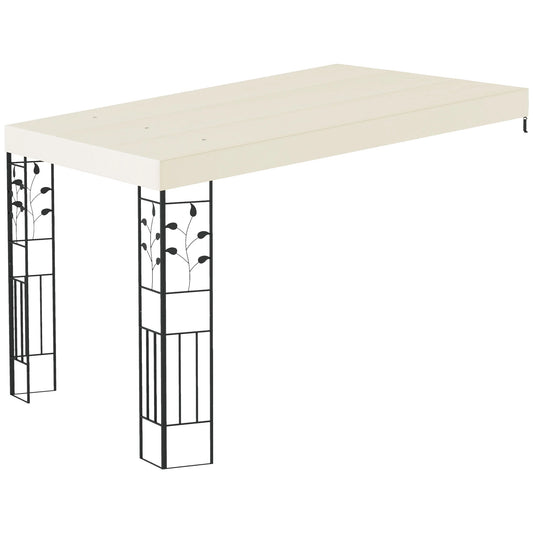 Outsunny 10' x 10' Outdoor Pergola Canopy, Metal Patio Canopy with Drainage Holes for Backyard, Garden, Porch, Cream White
