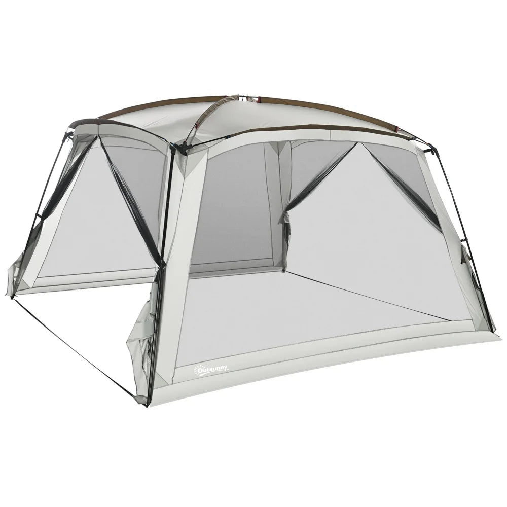 Outsunny 12' x 12' Screen House Room, UV50+ Screen Tent with 2 Doors and Carry Bag, Easy Setup, for Patios Outdoor Camping Activities