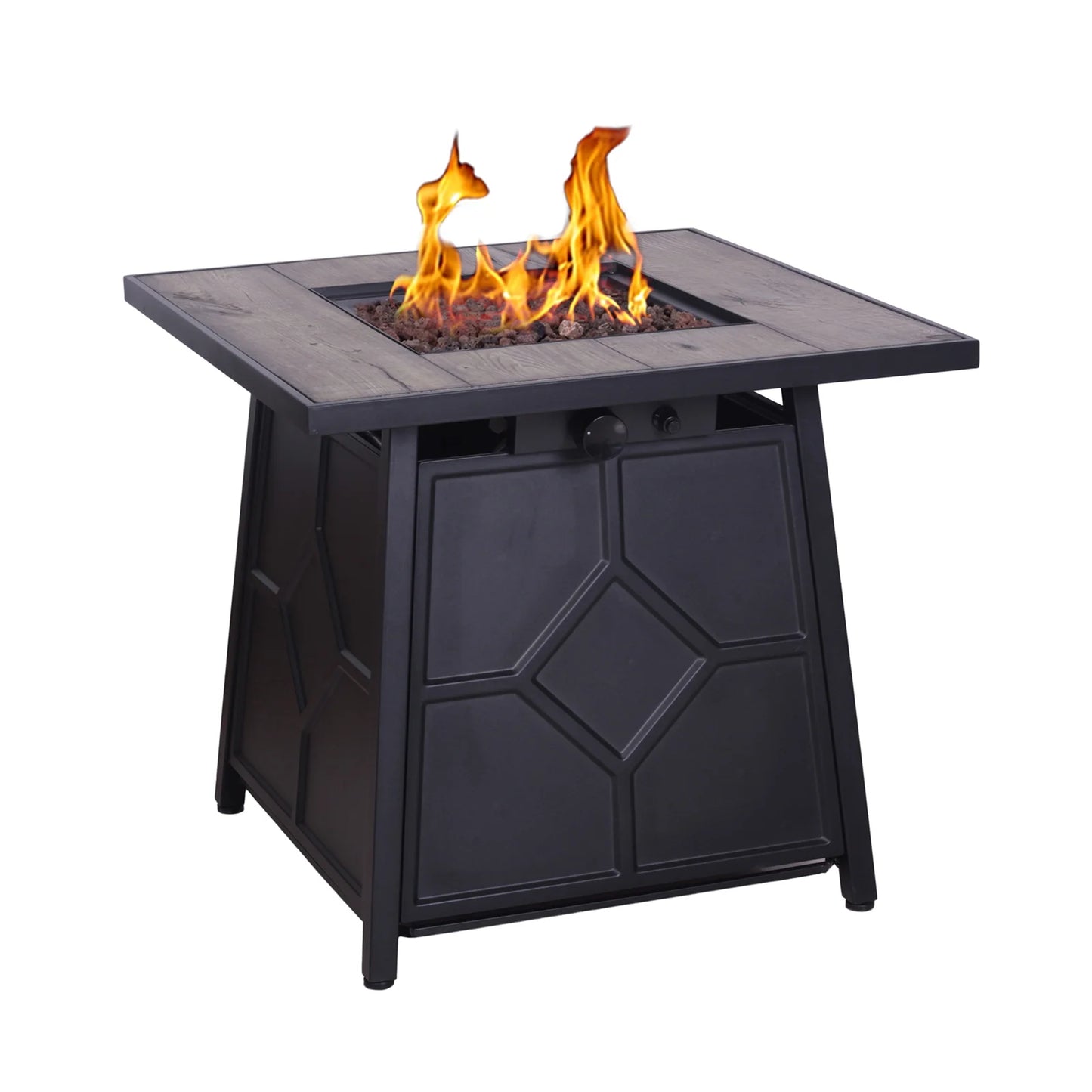 Afterglow Outdoor 28" Propane Fire Pit Table for Outside Patio Backyard Garden | Terra Fab Top & Steel Base