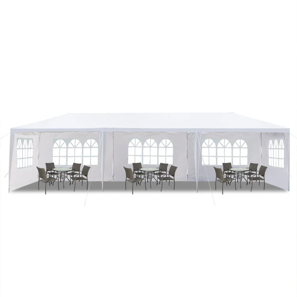 OverPatio 10'x30' Canopy Tent Outdoor Gazebo Tent with 5 Sidewalls White