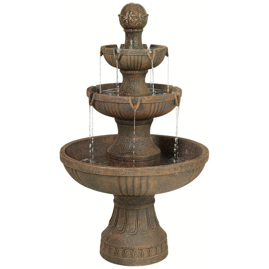 Ravenna 43" High Large Italian Indoor Outdoor Decor Faux Stone Floor Fountain Waterfall Outside Garden Patio