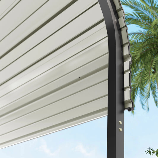 VEIKOUS 15' x 10' Outdoor Metal Carport, Galvanized Metal Heavy Duty Garage with Weather Resistant Roof For Patio, Backyard