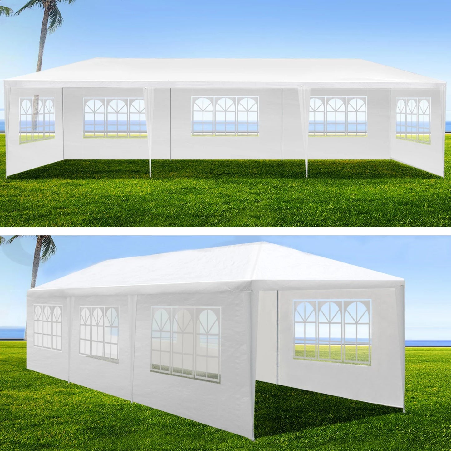 10FTx30FT Wedding Party Canopy Tent With 8 Removable Sidewalls Waterproof Canopy Patio Wedding Gazebo Outdoor Wedding Party Tent For Household Wedding Party Parking Shed