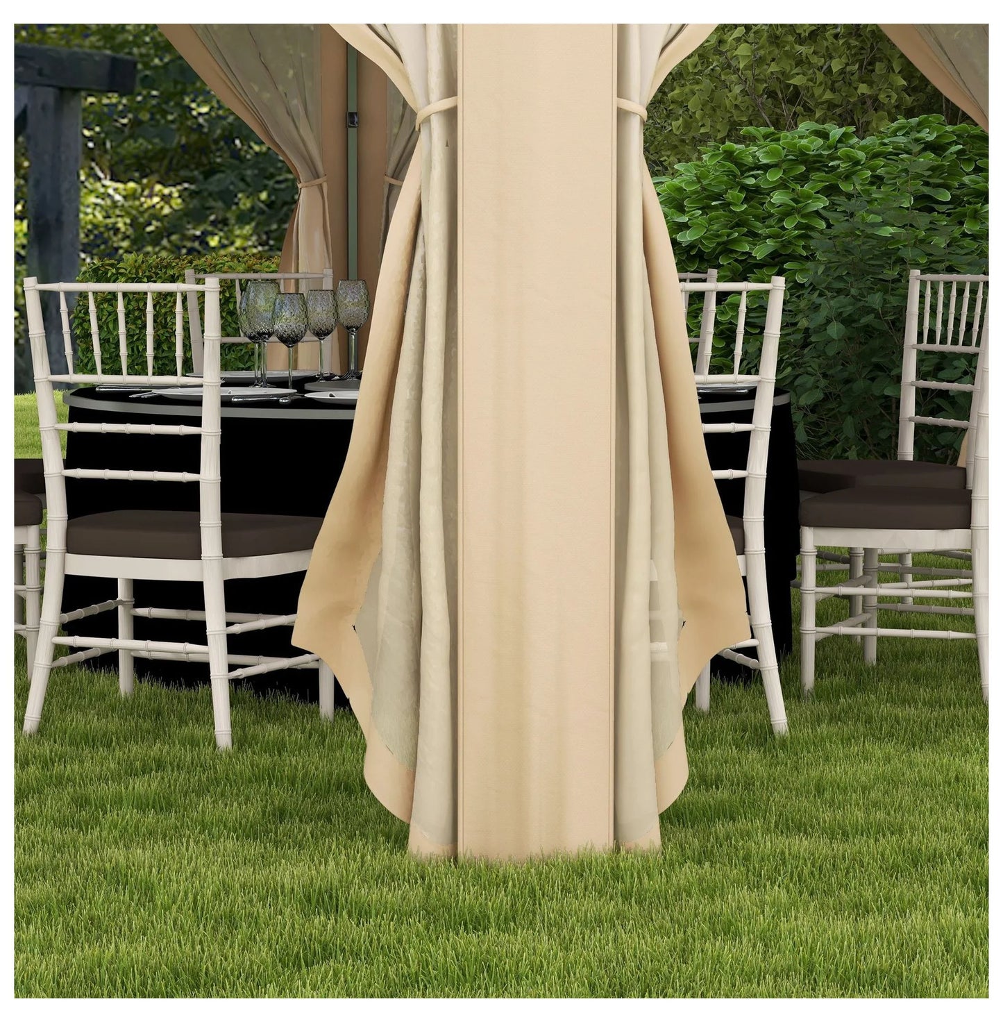 SAZYY 13x13 Pop Up Gazebo Hexagonal Canopy with Mesh Netting for Outdoor Events, Patio Garden Wedding Party Shelter