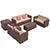 JOIVI 8 Pc Outdoor Patio Sectional Set, Espresso Brown Wicker
