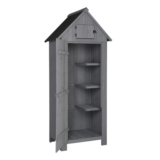 iTopRoad 70in Outdoor Storage Shed for Garden Tools, Wooden Patio Shed Lockers
