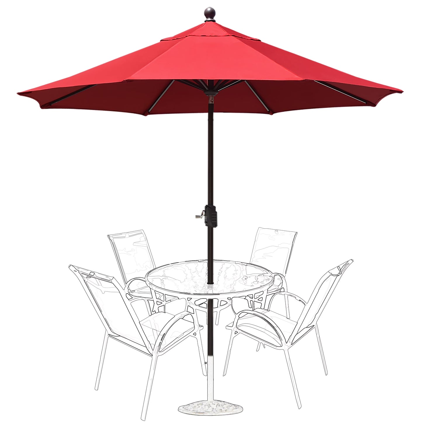 EliteShade 9Ft Market Umbrella Patio Outdoor Table UmbrellaTeal