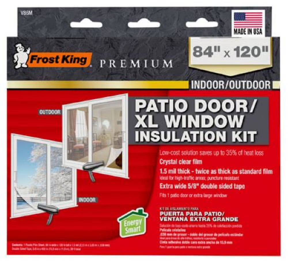 Frost King V86M 84" x 120" Indoor/Outdoor Heavy Duty Patio Door Insulation Kit - Quantity of 6
