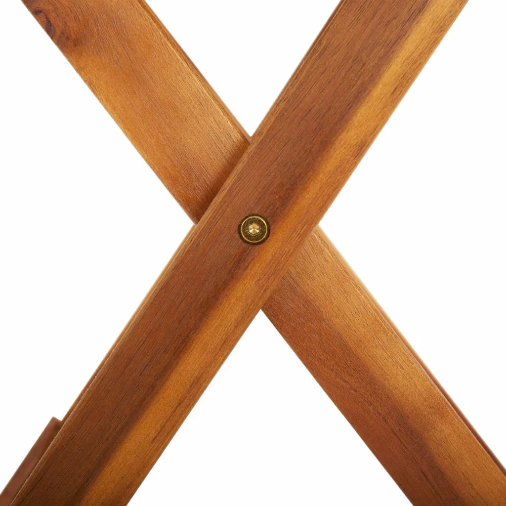 Topcobe 35.4" x 29.5" Solid Acacia Wood Bistro Table with A Umbrella Hole for Garden Patio, Brown