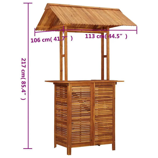 vidaXL Patio Bar Table with Rooftop 44.5"x41.7"x85.4" Solid Wood Acacia