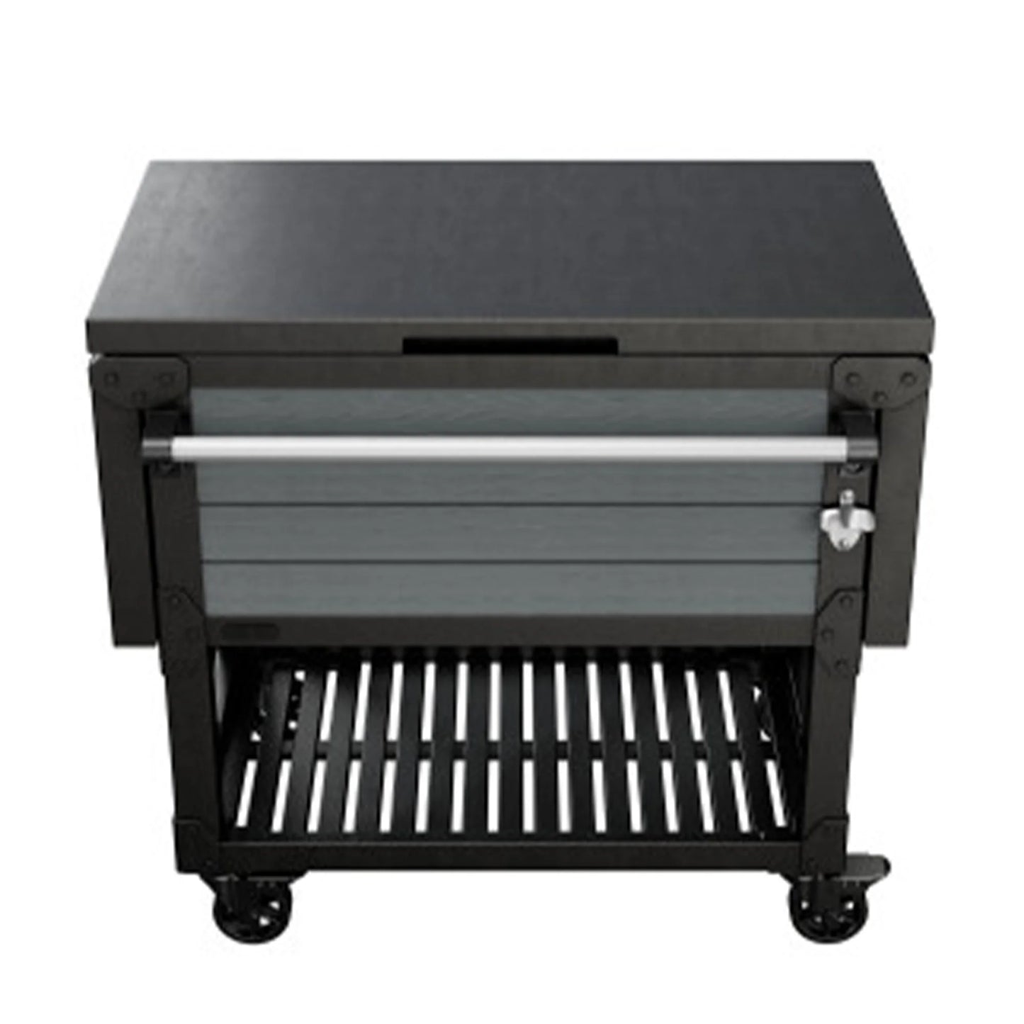 Open Box Keter Outdoor Patio Cooler Ice Chest Insulated Beverage Bar Cart, Gray