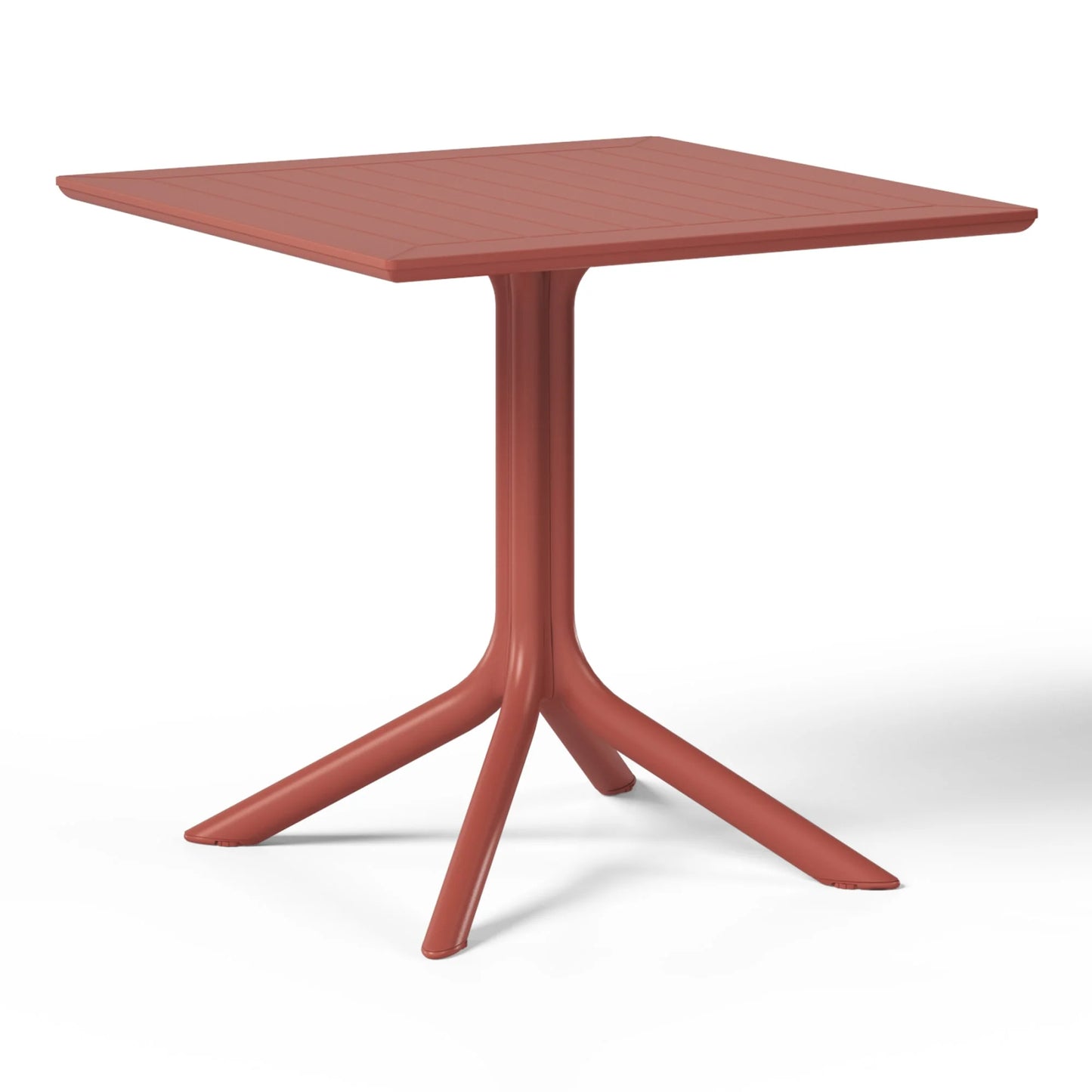 WestinTrends Playa 31.5" Square Outdoor Plastic Resin Patio Dining Table for 4, Red