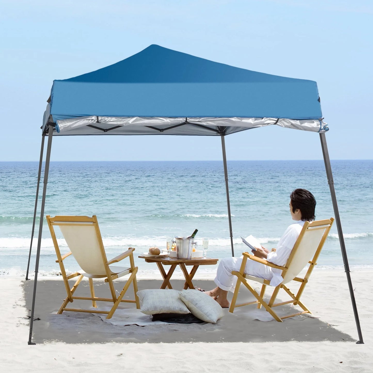 Winado Pop Up 6x6ft Leg Tube Patio Tent Folding Gazebo Backyard Canopy