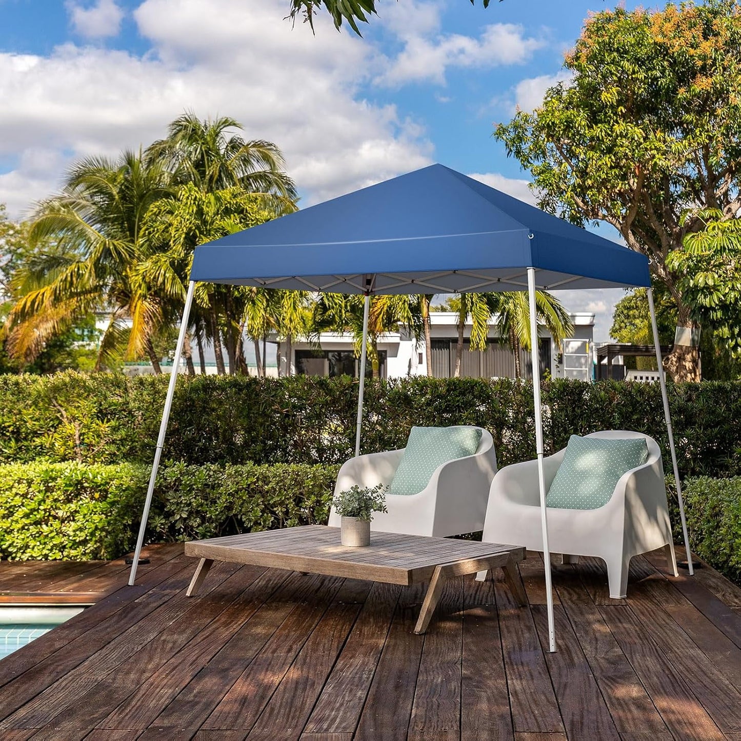Thunder 6x6 ft Pop Up Canopy Tent, Outdoor Foldable Portable Canopy for Camping, Patio, Easy Up Gazebo with Carry Bag Slant Legs