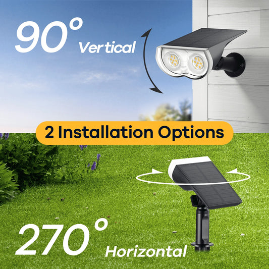 Linkind Solar Lights Outdoor, Solar Spot Lights Outdoor 800LM 3000K Warm White, LED Solar Landscape Spotlights for Garden Yard Patio Driveway Porch, 4-Pack