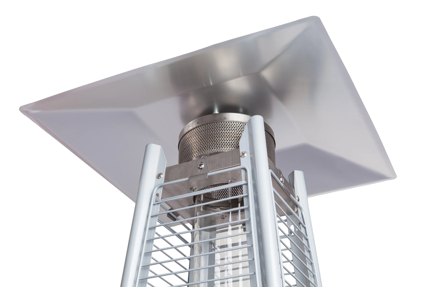 Fire Sense Pyramid Flame Patio outdoor propane Heater Tower with Wheels Coronado Brushed Bronze