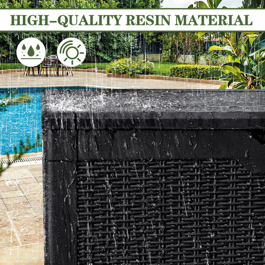 Homall 100 Gallon Outdoor Patio Box Deck Plastic Resin Storage Box Backyard, Black
