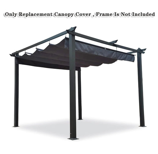 Pergola Replacement Canopy Top Cover - 10x10 Ft Patio Gazebo Shade Cover (Gray) - Weather Resistant Polyester Canopy Only, Metal Frame Not Included