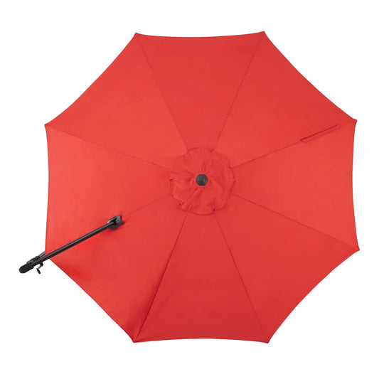 Mainstays 10? Red Octagon Outdoor Tilting Cantilever Offset Patio Umbrella with Weighted Base and 360 Degree Rotation