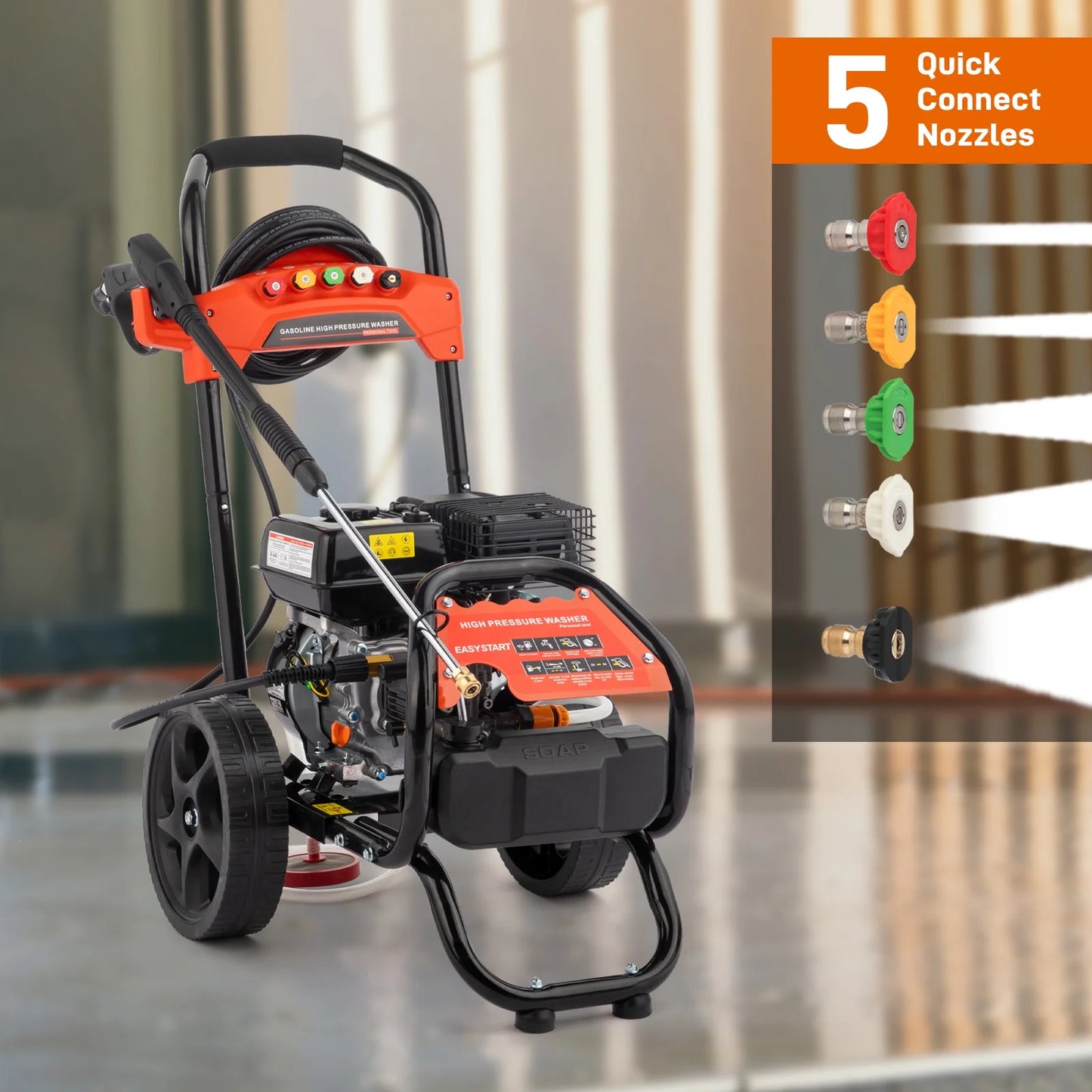 Ktaxon 198CC Gas Pressure Washer, 2700 PSI and 2.3 GPM, for Cars/Fences/Driveways/Homes/Patios