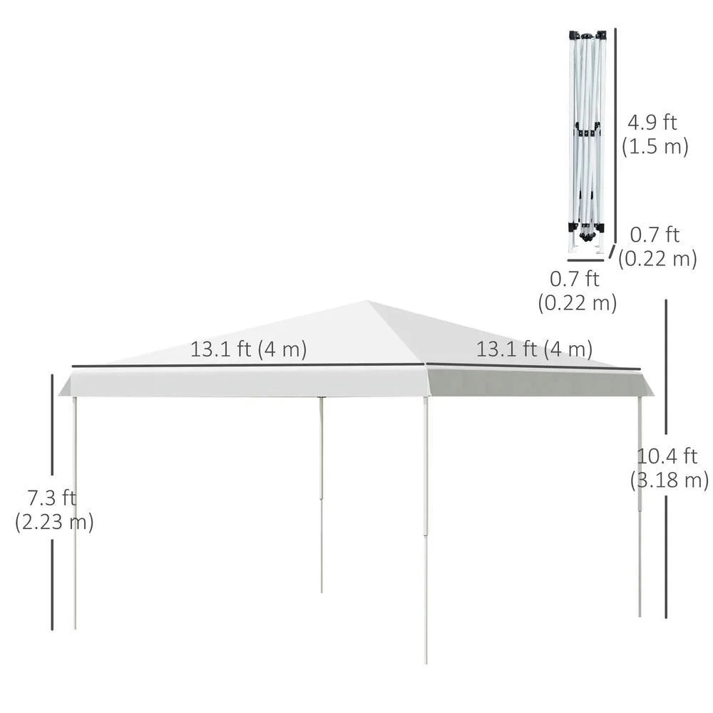 Barara King Outdoor Canopy Tent, Patio Portable Canopy,13' x 13' Pop Up Canopy Tent, Instant Sun Shelter, Tents for Parties,White