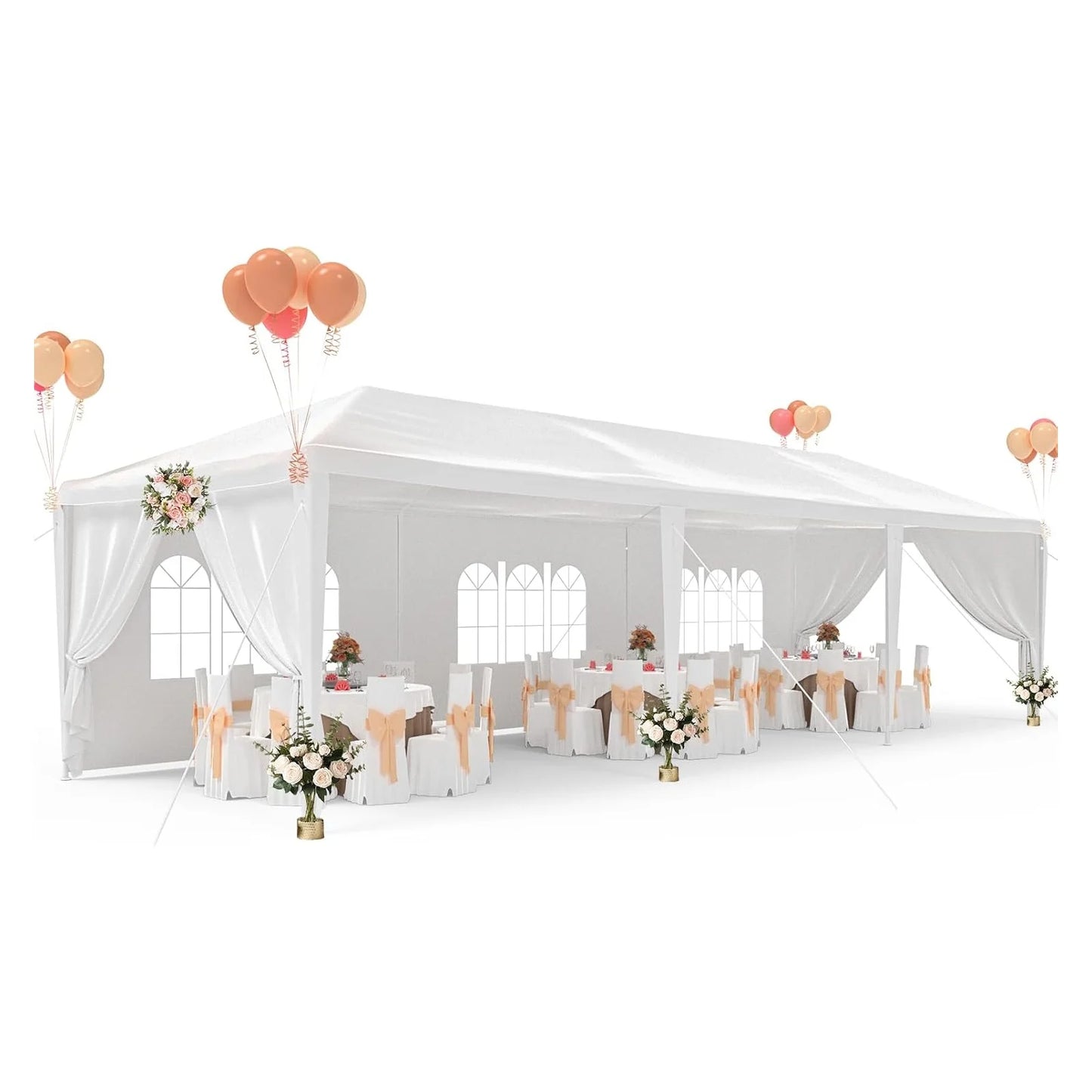 10'x30' Party Tent, Outdoor Wedding Canopy Tents for Parties with Removable Sidewalls,Heavy Duty Canopy Outside Gazebo Event Tent for Parties Garden Patio and Backyard