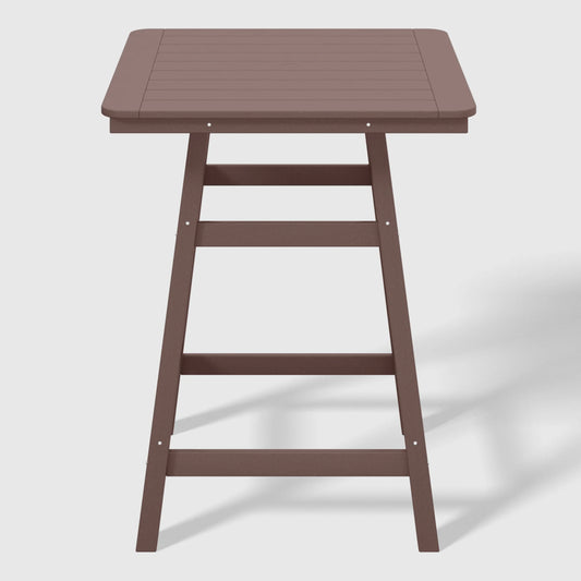 WestinTrends Outdoor 37" Counter Height HDPE Patio Square Bar Table, Dark Brown