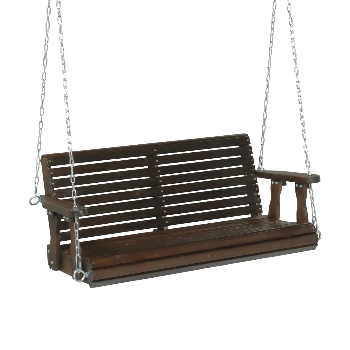 Zimtown Patio Wooden Porch Swing Swing Chair Bench Heavy Duty 880lbs with Hanging Chains for Outdoors,4 FT, Rustic